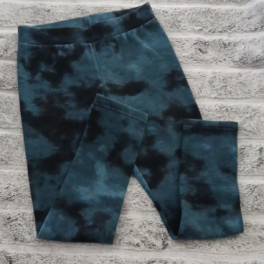 Blue and Black Tie-Dye Leggings